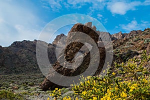 Geological feature named Queen`s Shoe zapato de la reina in Teide National Park, Tenerife photo