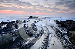 Geological folds on the coast of Barrika Bizkaia photo