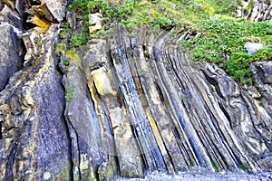 Geological Folds of Rock Layers, Basque Country, Spain