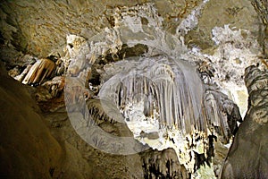 White splendor in Interior of the MaquinÃ© cave in the city of Cordisburgo, Minas Gerais state, Brazil photo