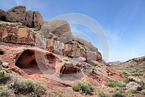 Geological formations in Katutau mountains, Kazakhstan photo