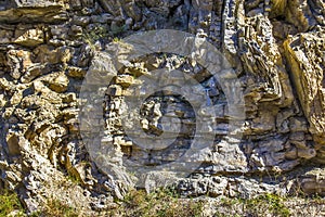 Geological hammer on the rocks