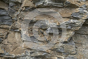 Geological layers of a rough structured stone