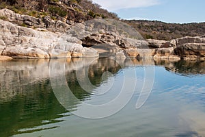 Pedernales River along a canyon wall, Pedernales Falls State Park, Burnet TX photo