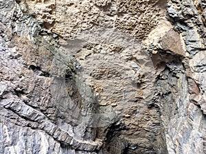 Geological lines at Caves Ajuy, Fuerteventura, Spain