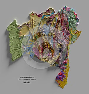 Geological Map of Bahia, Brazil