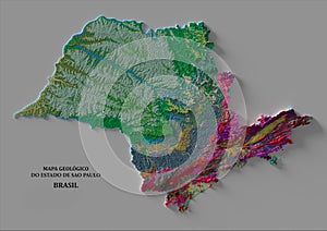 Geological Map of Sao Paulo, Brazil photo