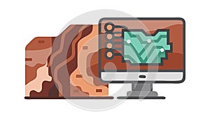 Geological Mapping Analysis: Earth Science Data Visualization, vector design Generative AI