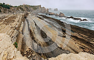 Geological park in Europe. Atlantic ocean and rocks