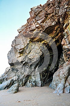 Geological rock formations on the Atlantic coast of France