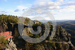 Geological Sandstone Rock Formation, Bohemian Switzerland National Park, Czech Republic, Europe