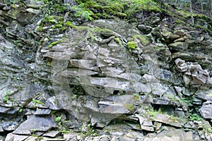 Geological section of igneous rocks