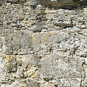 Geological section of sedimentary rocks.