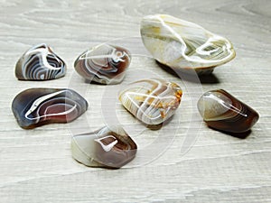 Geological set agate minerals semigem stones