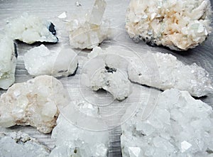 Geological set crystals and minerals semigem stones