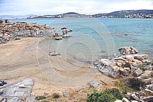 Geological stones formation on Kolymbithres beach