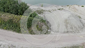 Geological Strata of Earthy Sediment Layers in a Coastal Erosion Landscape