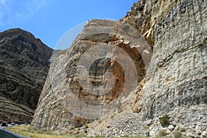 Geological structure of sand in Nevada. Cliffs