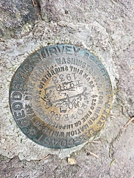 Geological Survey Marker Mount Roger& x27;s Virginia