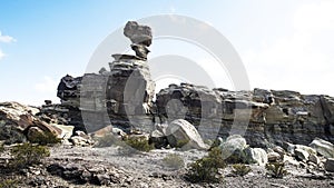 Geological Unusual rock formations, Submarine Valle de la Luna , Ischigualasto national park, paleontological reserve