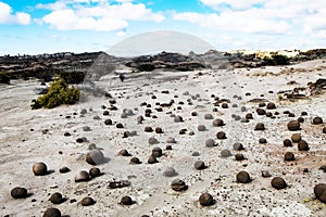 Geological Unusual rock formations, Valle de la Luna bocce court Ischigualasto national park, paleontological