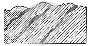 Geological Vein, vintage engraved illustration photo
