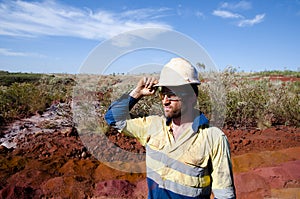 Geologist in Active Iron Ore Exploration Field