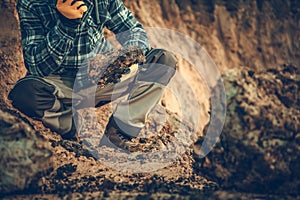 Geologist Checking the Soil