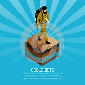 Geologist Isometric Poster