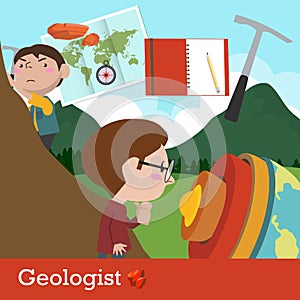 Geologist occupation vector