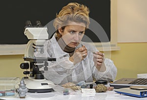 Geologist Researcher Working