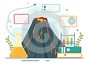 Geologist Vector Illustration with Soil Analysis and Features of the Earth for Science, Research or Expedition in Flat Cartoon