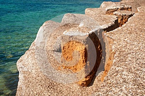 Geology conformation on the rocky coastline