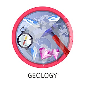 Geology discipline, industry themed concept logo