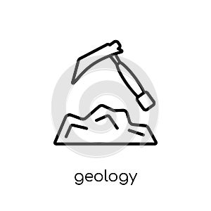 Geology icon. Trendy modern flat linear vector Geology icon on w