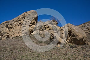 Geology sand stone rocks in desert