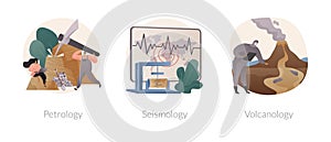 Geology science abstract concept vector illustrations.