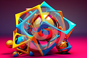 Geometric 3d abstraction of geometric shapes.