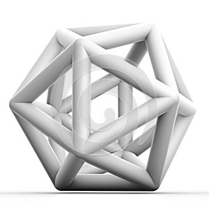 Geometric 3D object on white
