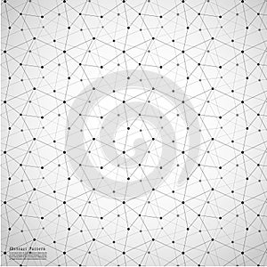 Geometric Abstract Background With Connected Line And Dots Patterns.