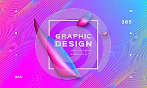 Geometric abstract background, Gradient fluid shapes. Landing page template, Trendy graphic design liquid shapes. Vector