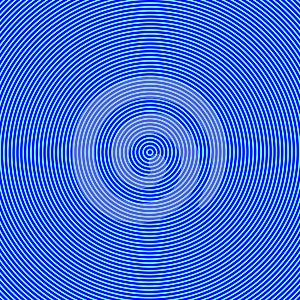 Geometric Abstract Background. Hypnosis Concept. Blue Color Concentric Circles. Illustration Graphic Design Radial. Circular.