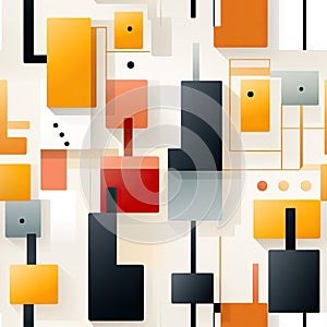 Geometric abstract background in orange, red, and black (tiled)