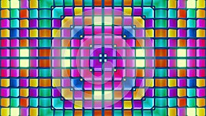 Geometric abstract background. Abstract symmetrical composition, multicolored 3d elements. 3d render abstract