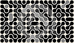 Geometric abstract blob shapes pattern. Bauhaus minimal design banner