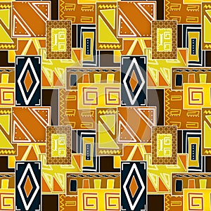 Geometric abstract bright elements seamless pattern