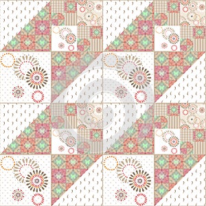 Geometric abstract bright elements seamless pattern