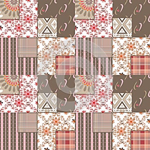 Geometric abstract bright elements seamless pattern