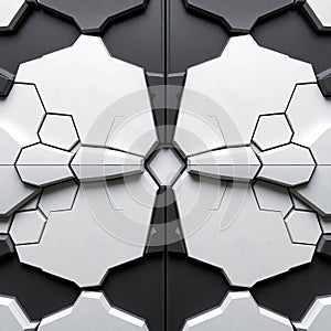 Geometric abstract design consisting of interlocking hexagonal shapes