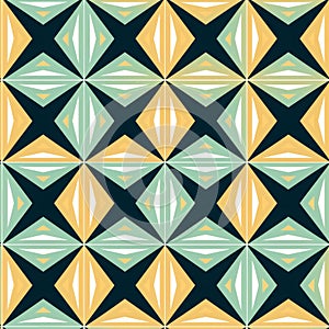 Geometric Abstract Design: Dark Aquamarine And Amber Pattern